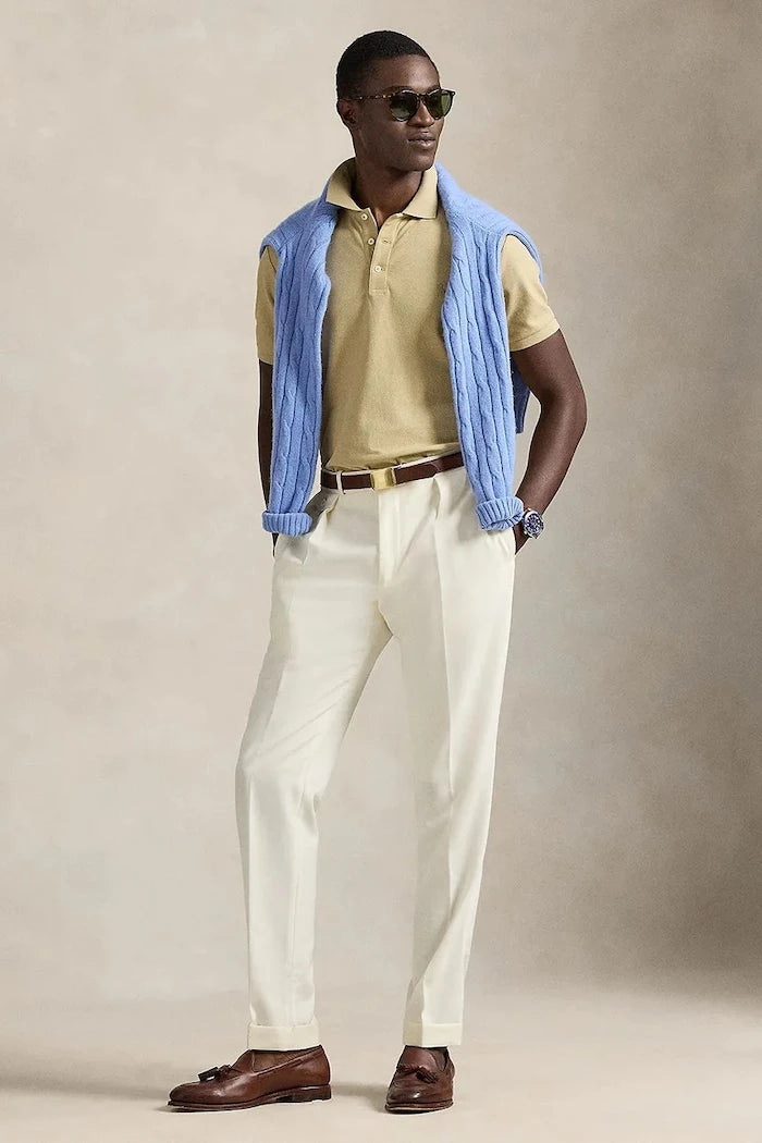 Памучна тениска с яка Polo Ralph Lauren