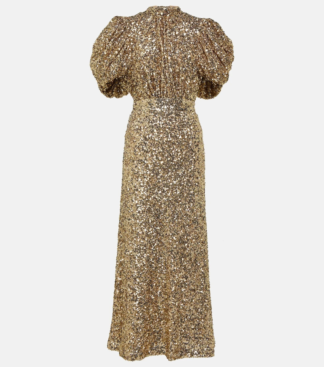 Rotate - Sequined puff-sleeve midi dress