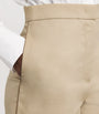 Max Mara Beige Stretch-Cotton High-Waist Shorts