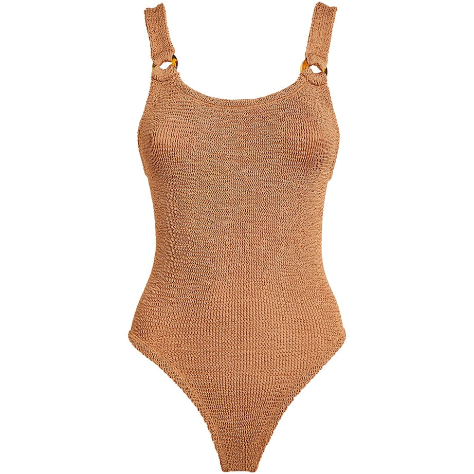 Metallic Domino Swimsuit METALLIC COCOA