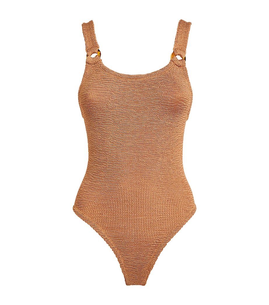 Metallic Domino Swimsuit METALLIC COCOA