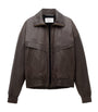 Saint Laurent Brown Leather Bomber Jacket