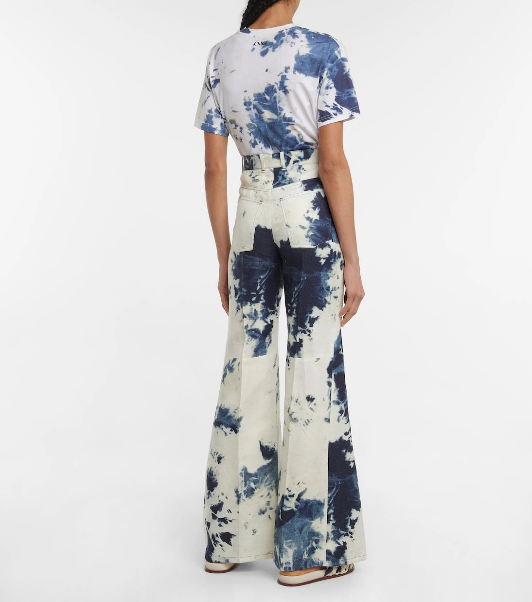 Chloé - Tie-dye linen flared pants