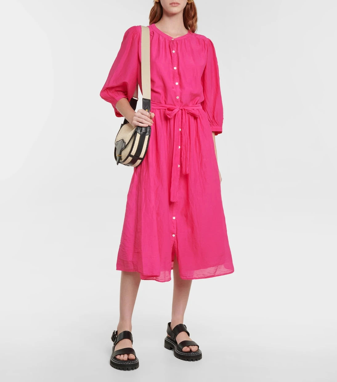 Velvet - Emerson cotton and silk midi dress