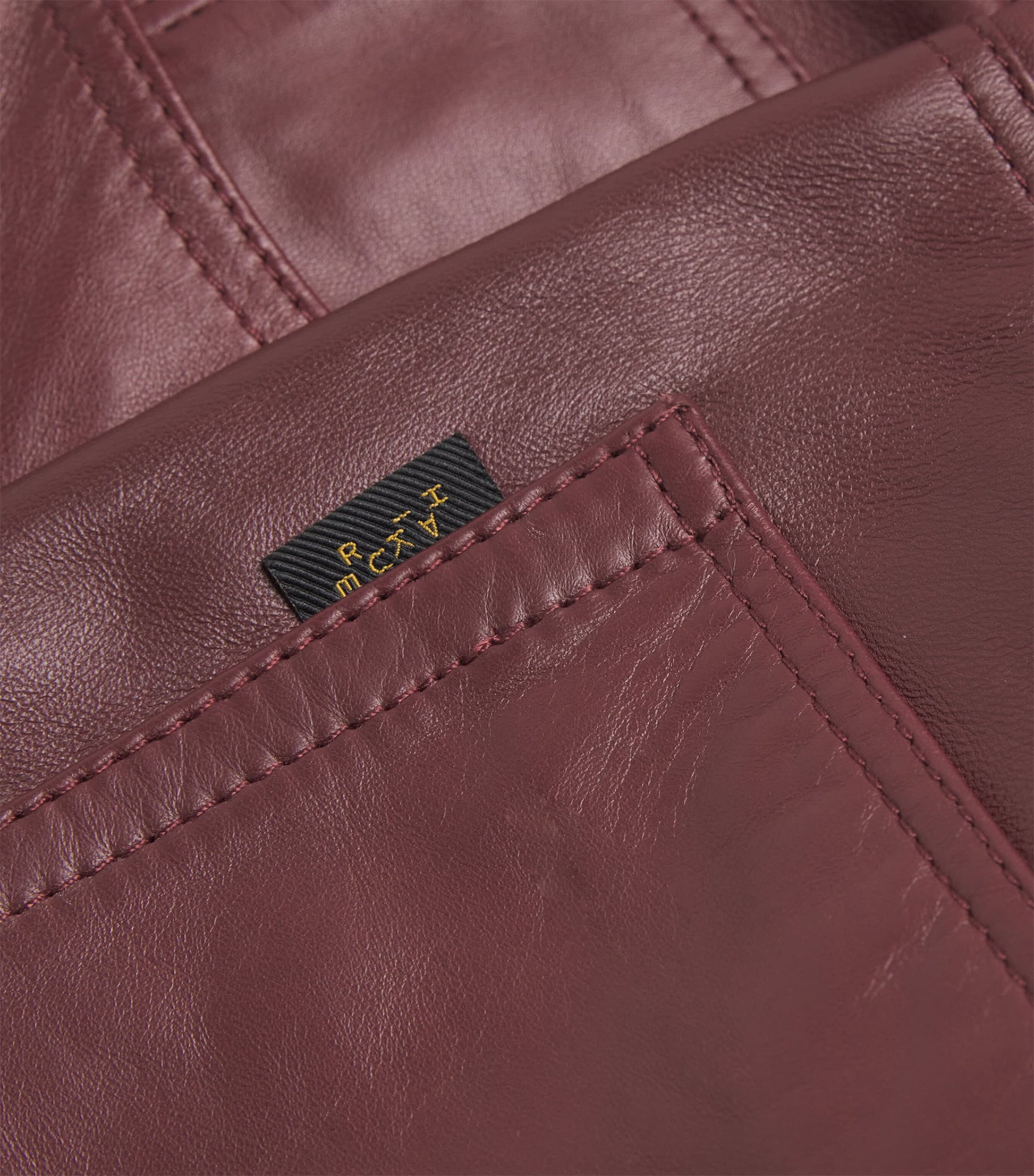 Leather Bonnie Straight Trousers CHERRY