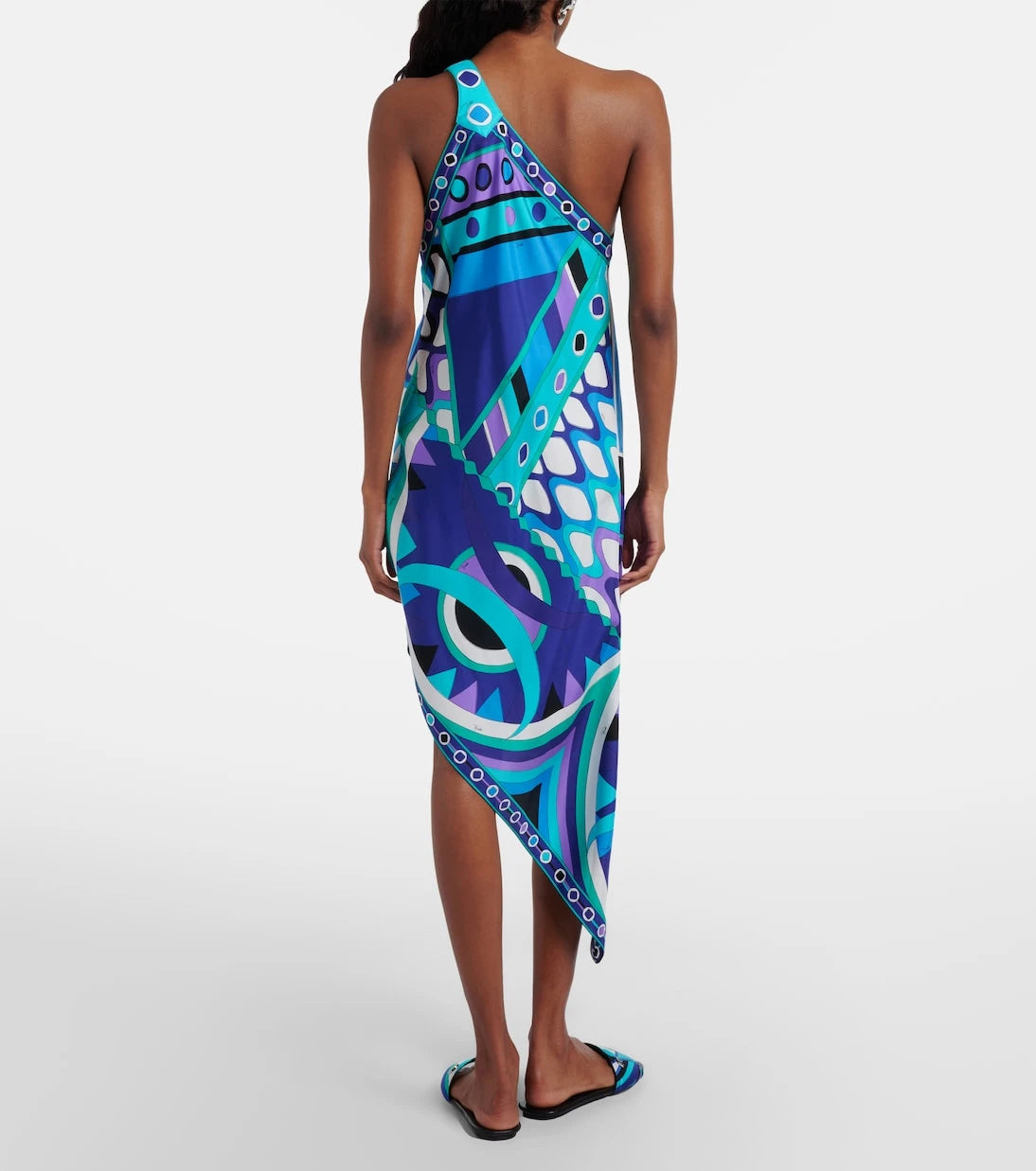 Pucci - Vivara asymmetric silk twill midi dress