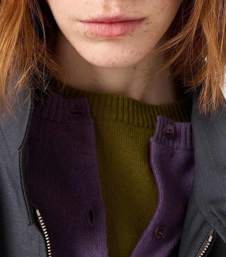 Grey Kid Mohair-Wool Bomber Jacket