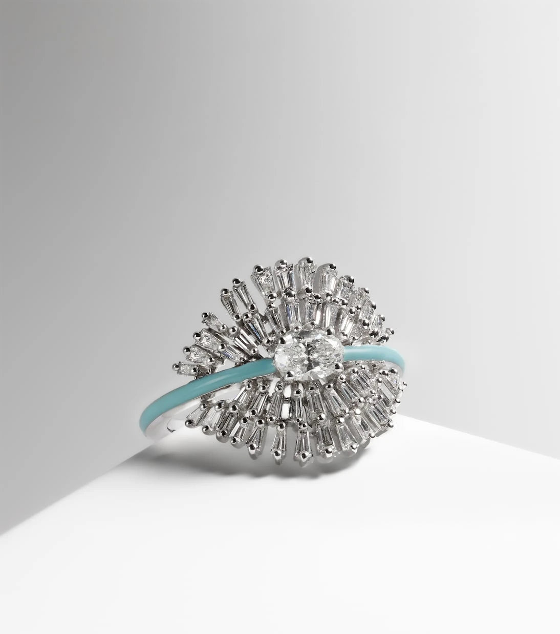Kamyen - 18kt white gold pinky ring with diamonds