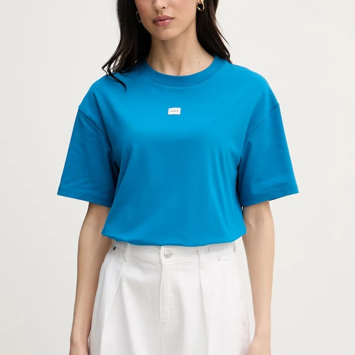 HUGO modal içeren kadın oversize tişört SIGNATURE_TSHIRT