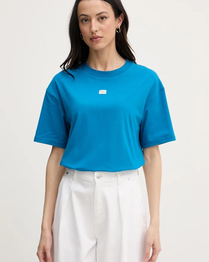 HUGO modal içeren kadın oversize tişört SIGNATURE_TSHIRT