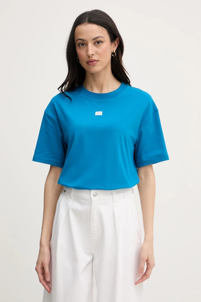 HUGO modal içeren kadın oversize tişört SIGNATURE_TSHIRT