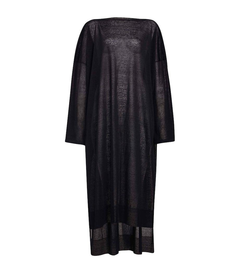 Alaïa Black Linen-Silk Kaftan Dress