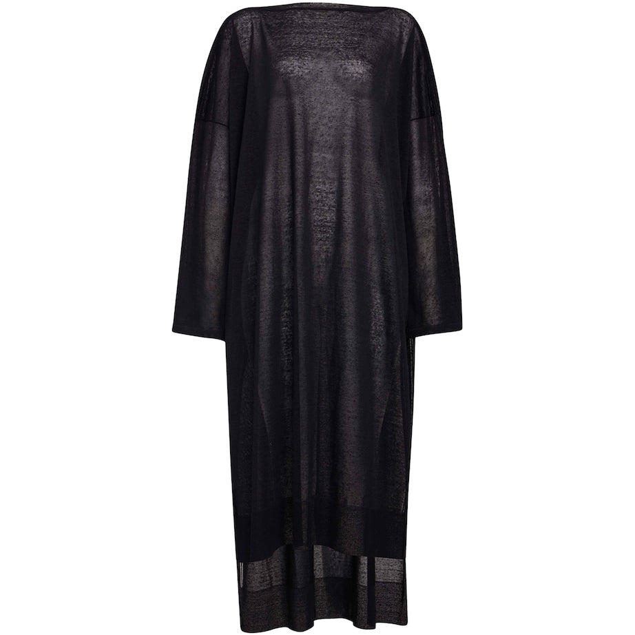 Alaïa Black Linen-Silk Kaftan Dress