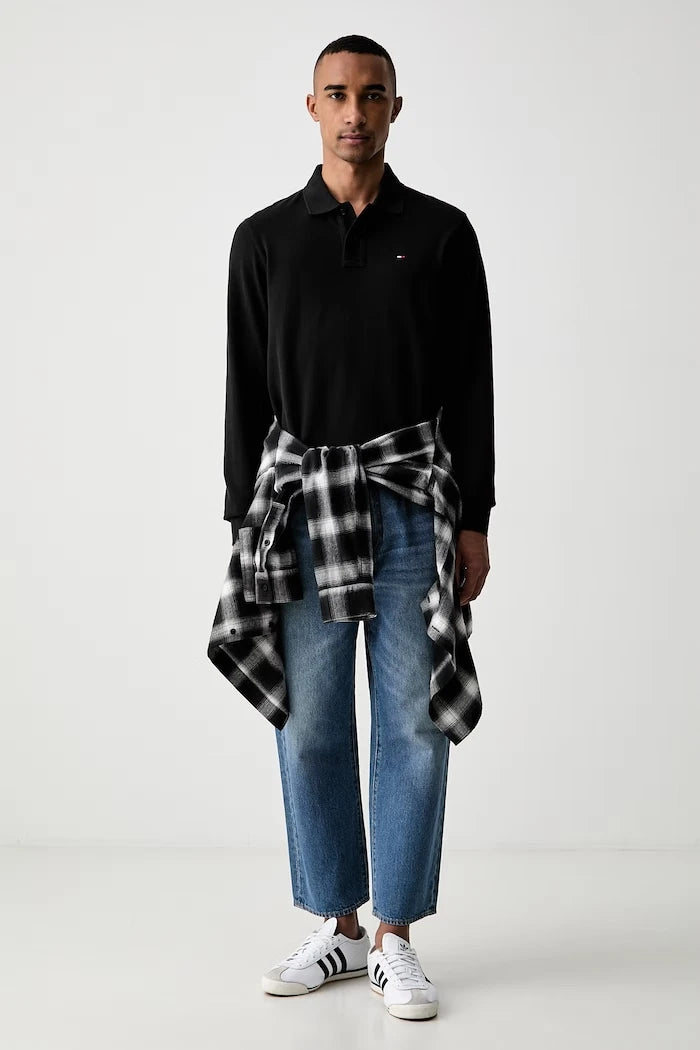 Tommy Jeans erkek pamuklu uzun kollu bluz
