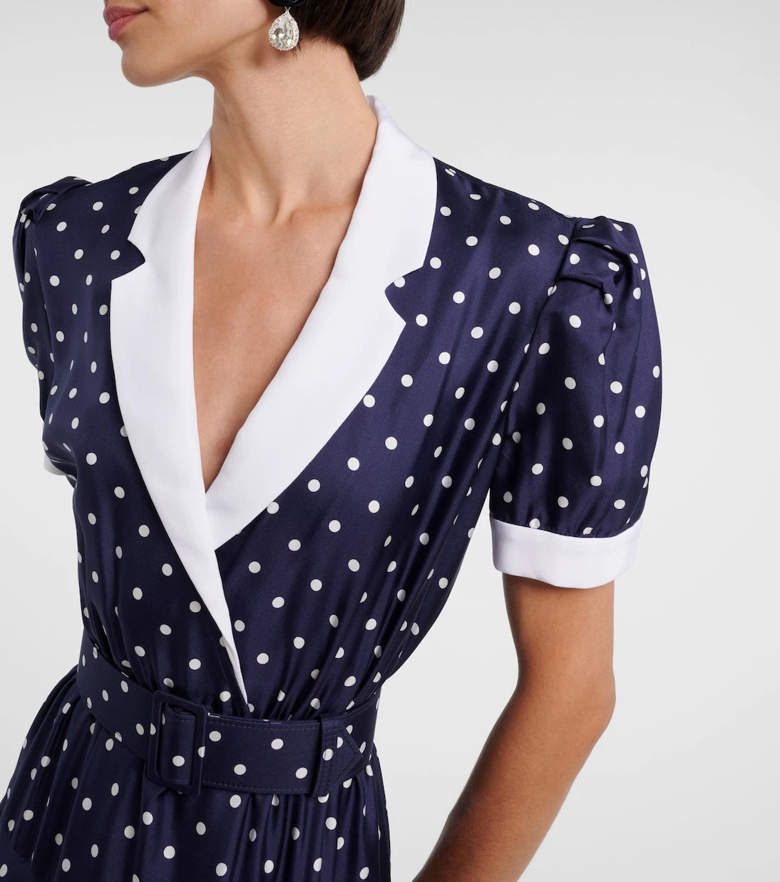 Rodarte - Polka-dot silk twill midi dress