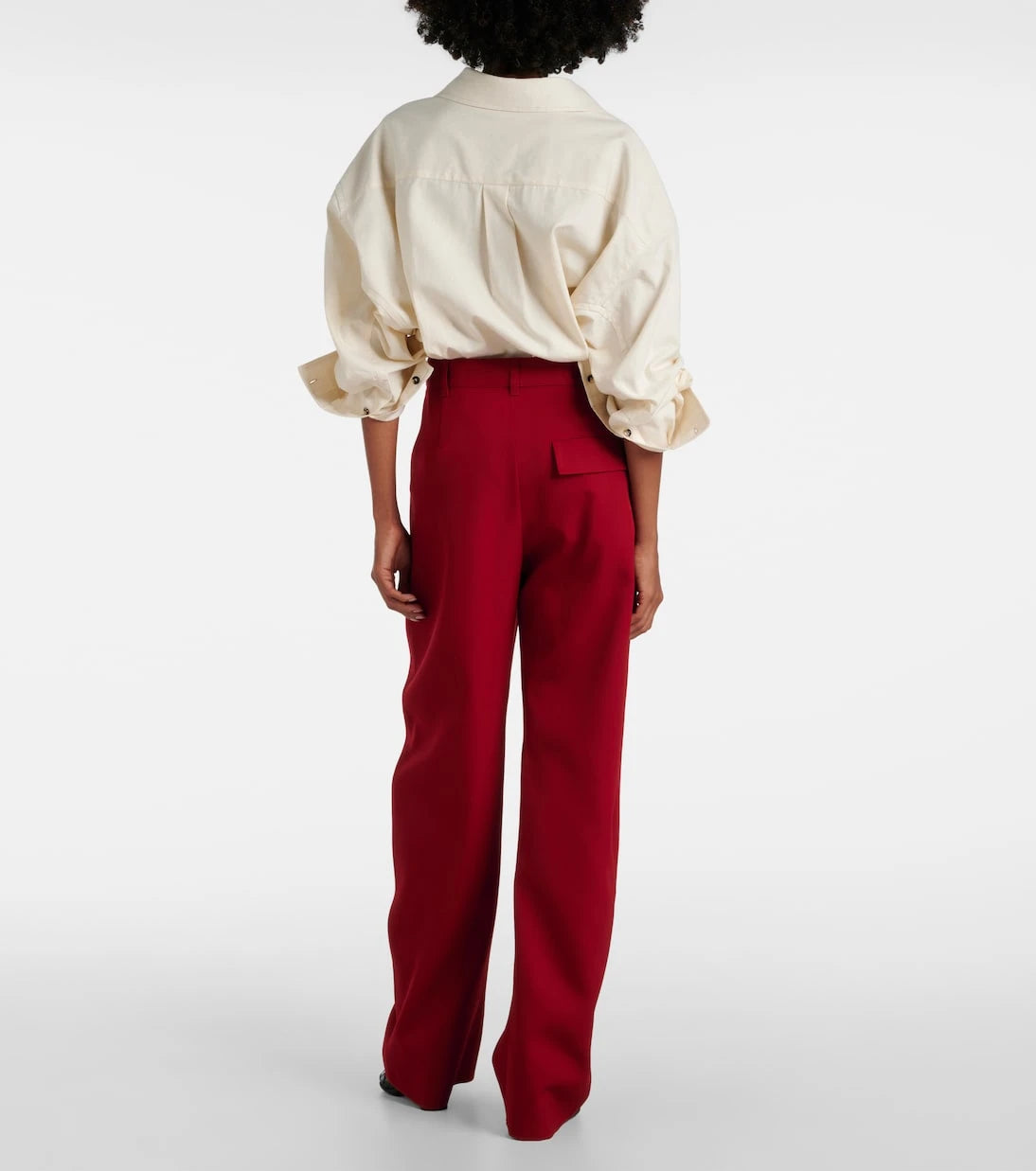 Bottega Veneta - High-rise wool twill straight pants