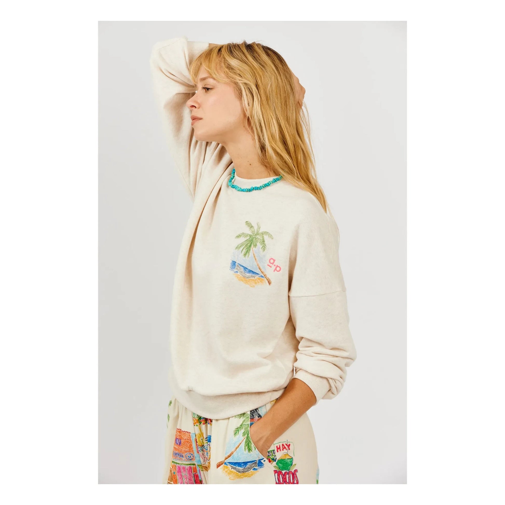 a.p - Organic cotton palm sweatshirt | Sand