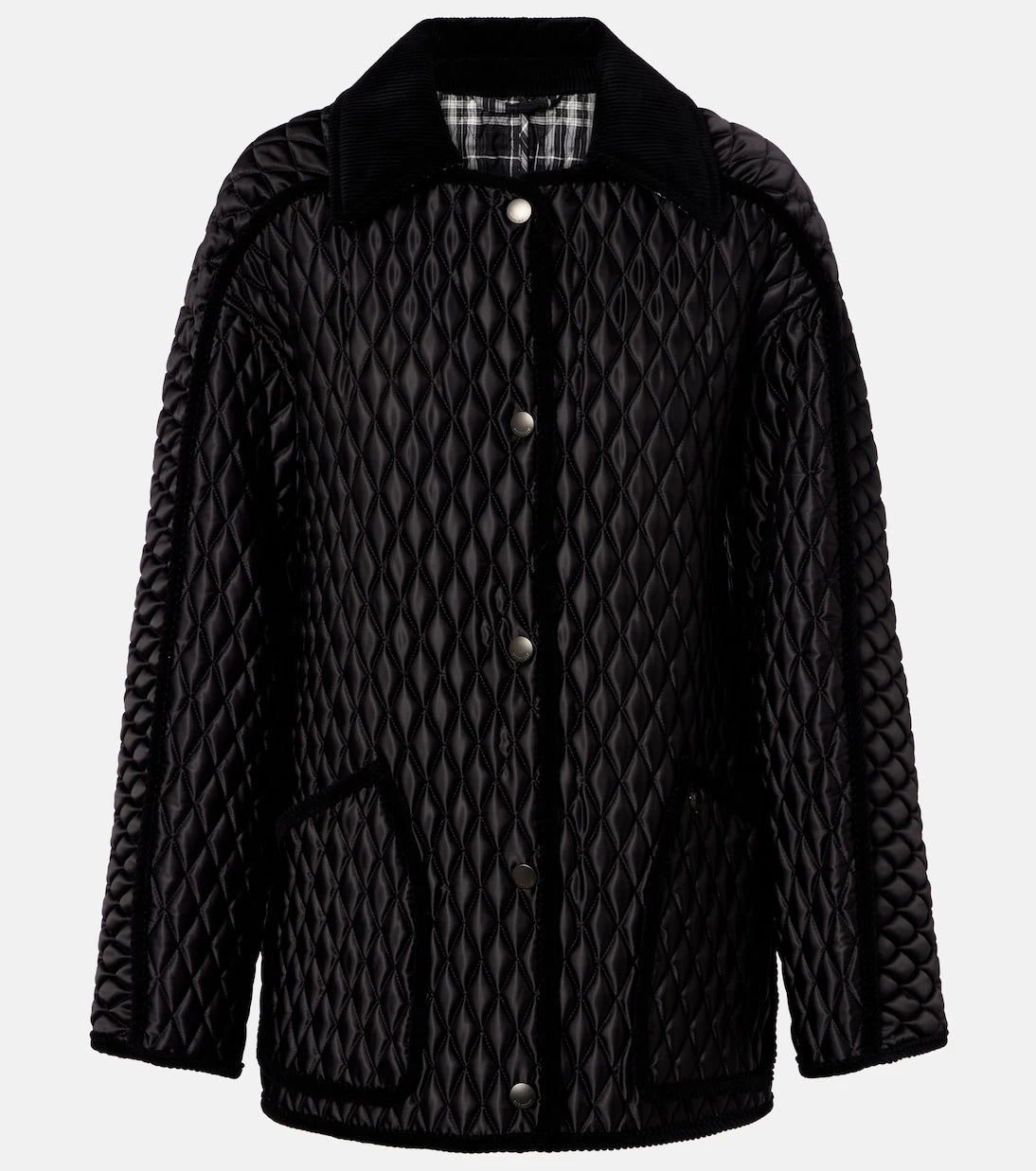 Burberry - Corduroy-trimmed quilted jacket
