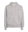AMI Paris Grey Organic Cotton Ami de Coeur Zip-Up Hoodie