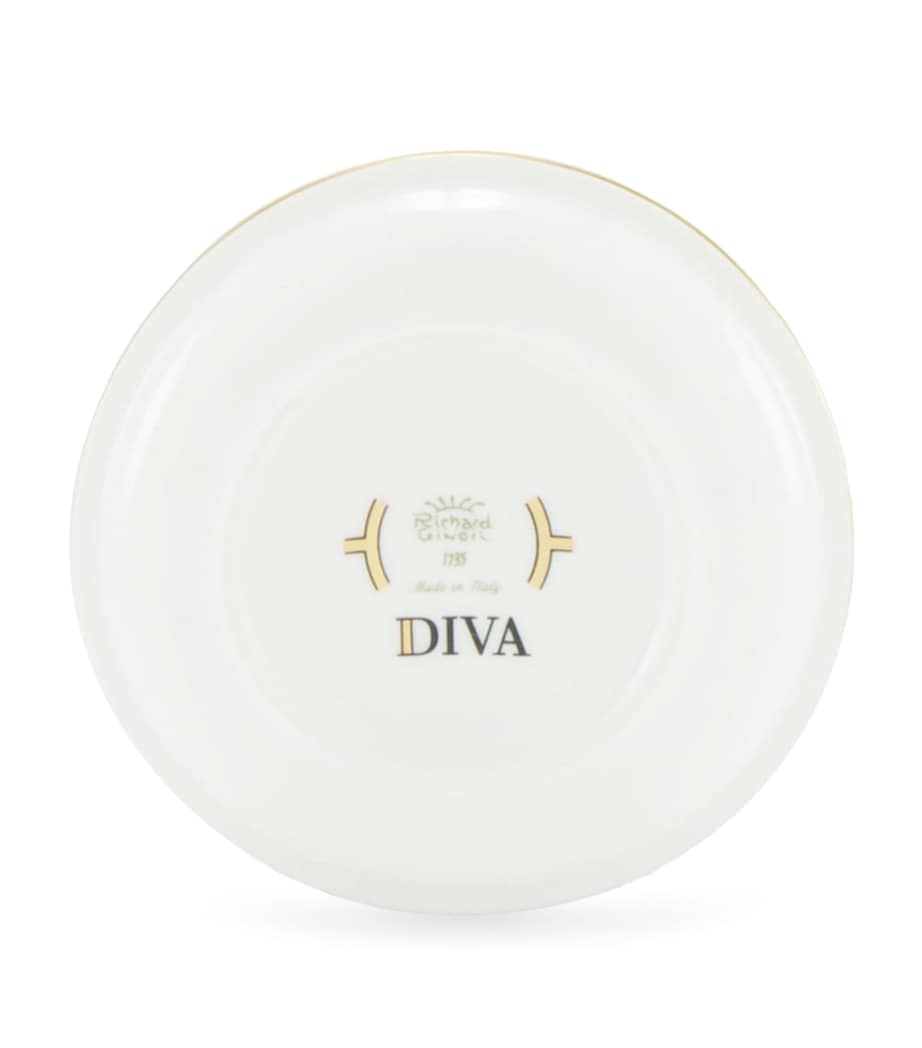 GINORI 1735 Porcelain Colonna Diva Celeste Butter Dish (10cm)