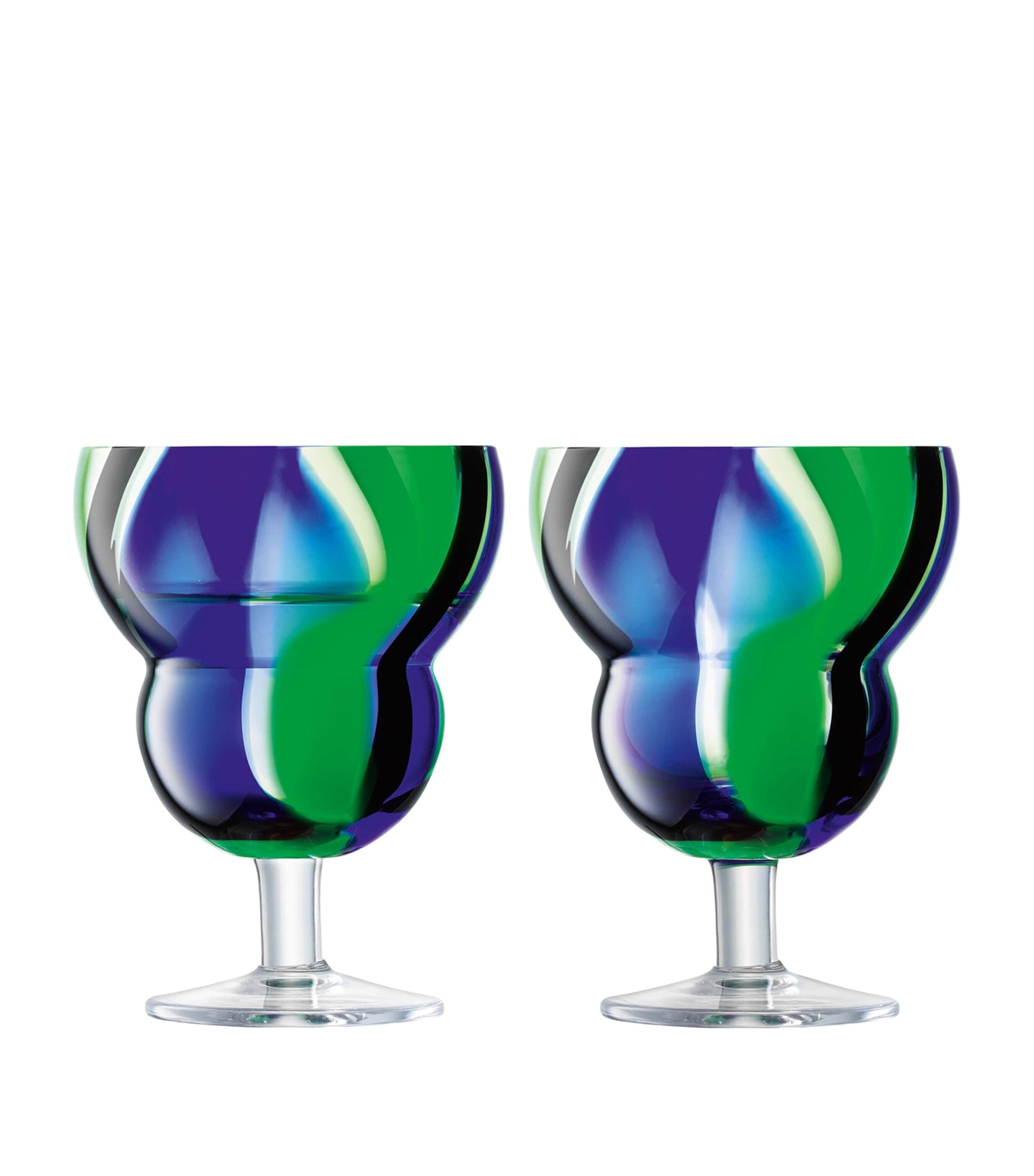 Set of 2 Folk Wine Glasses (230ml)