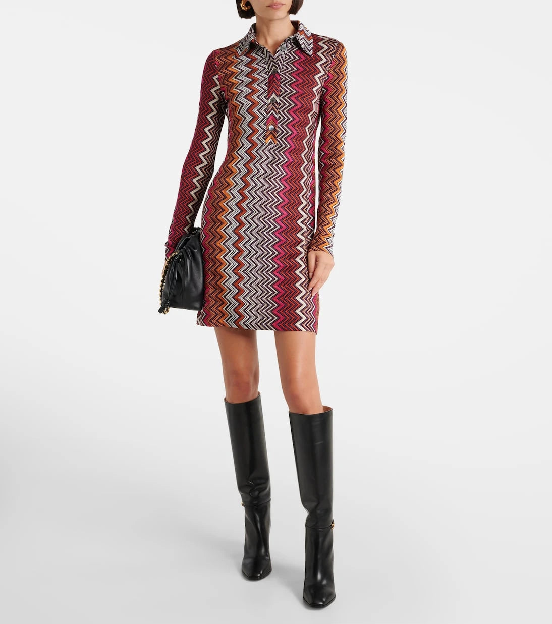 Missoni - فستان قميص بنقشة متعرجة
