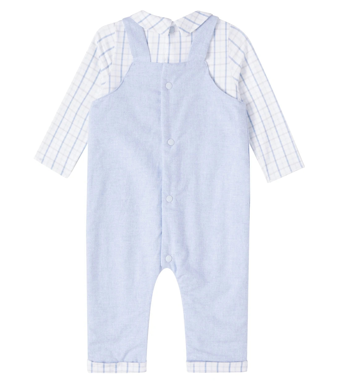 Patachou - Baby cotton shirt and overalls set