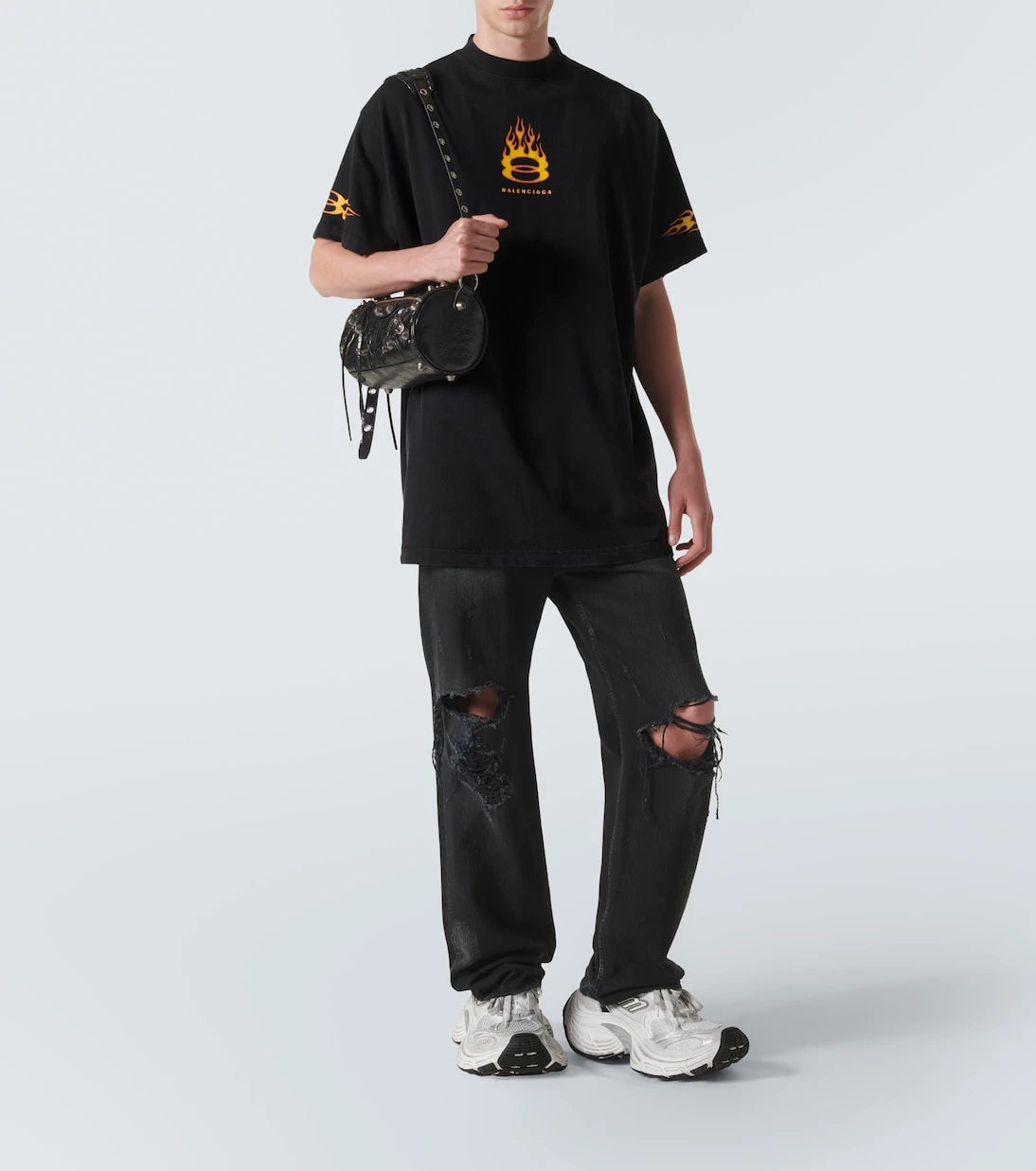 Balenciaga - Oversized logo cotton jersey T-shirt