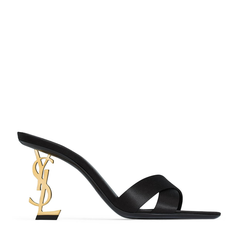 Saint Laurent Black Silk Opyum Mules 85