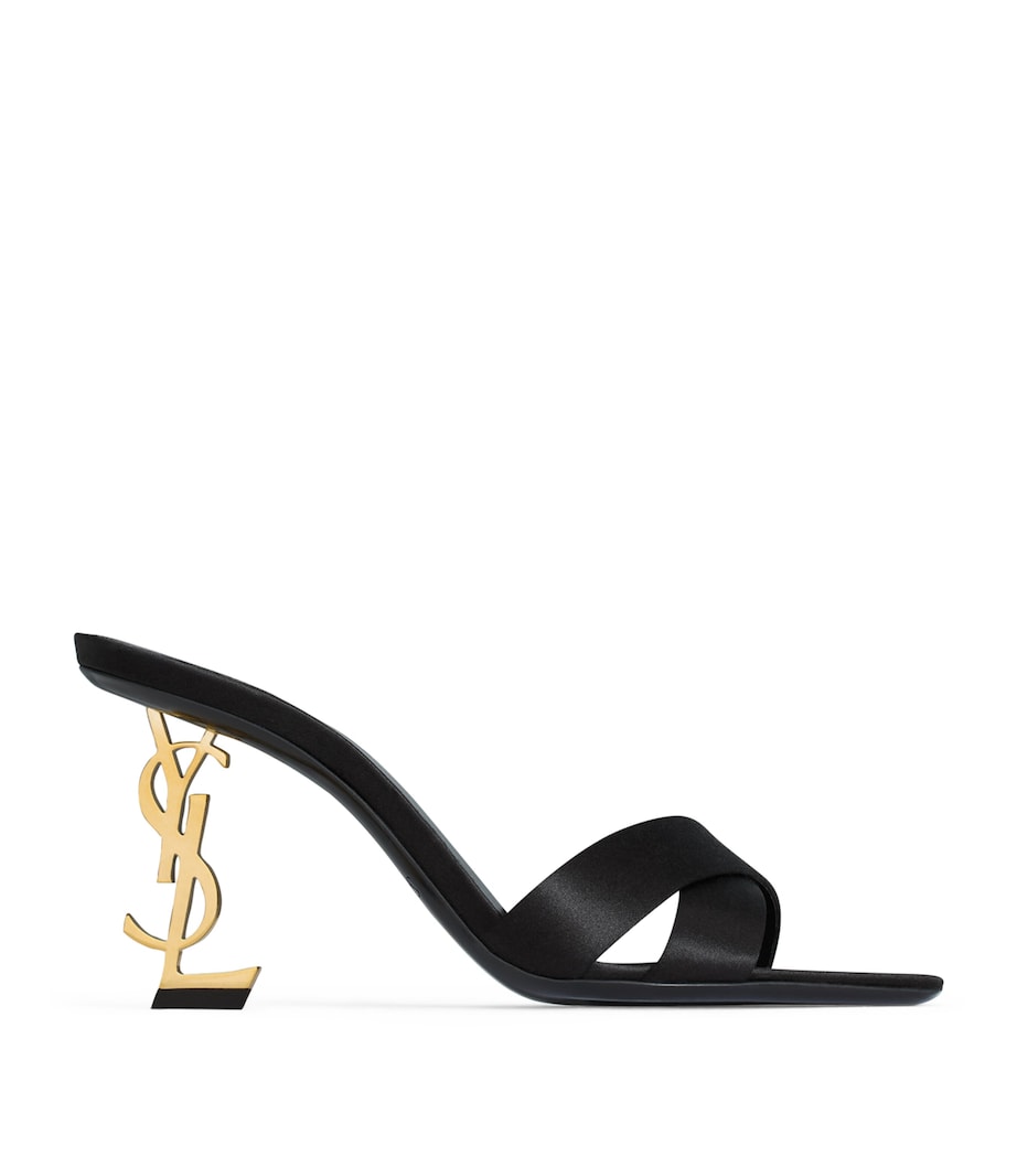 Saint Laurent Black Silk Opyum Mules 85