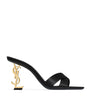 Saint Laurent Black Silk Opyum Mules 85