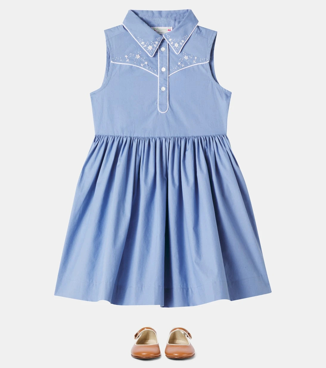 Bonpoint - Ermance embroidered cotton poplin dress