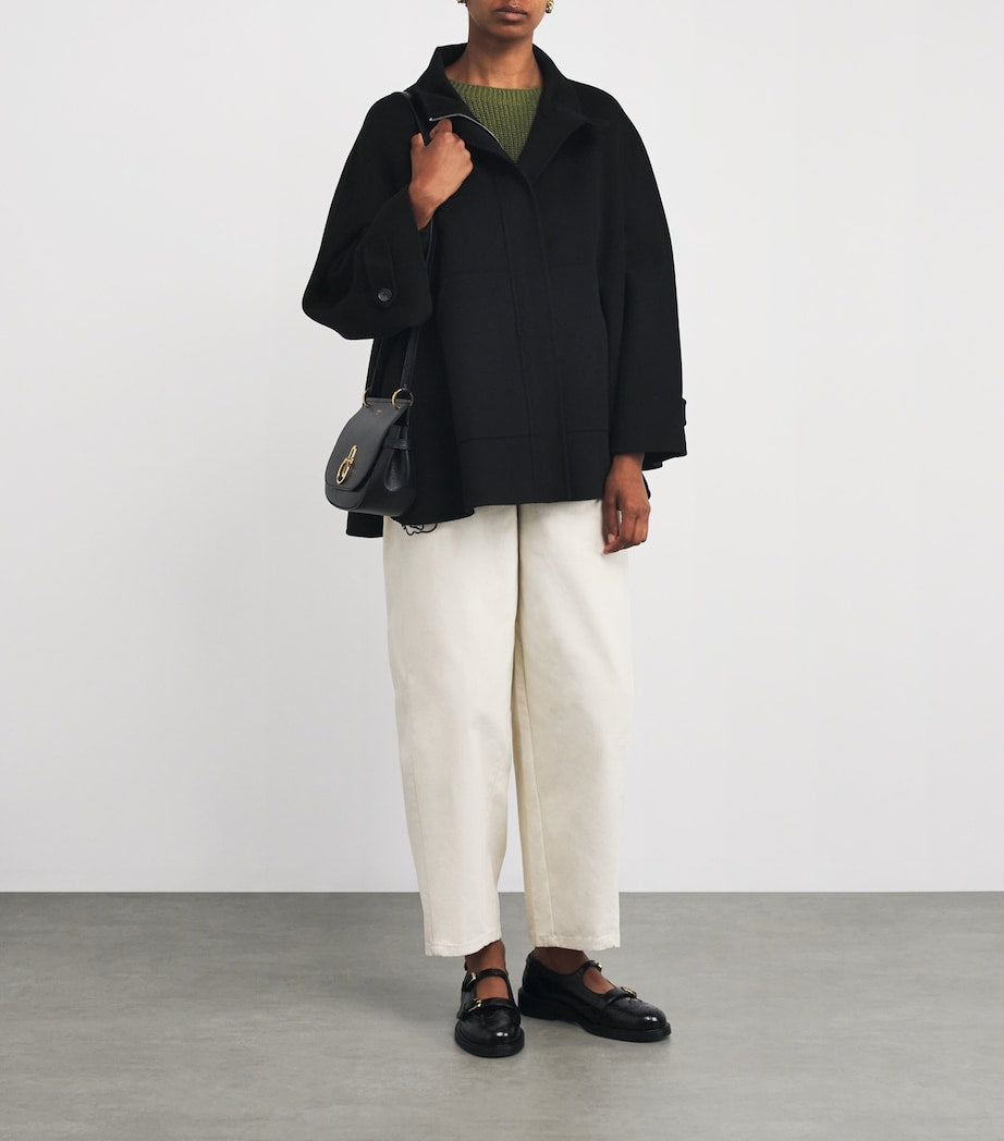 MAX&Co. Black Virgin Wool A-Line Coat