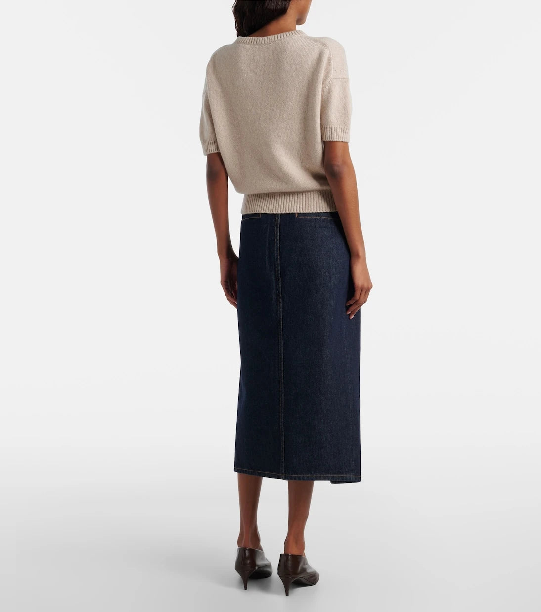 Khaite - Anden denim midi skirt
