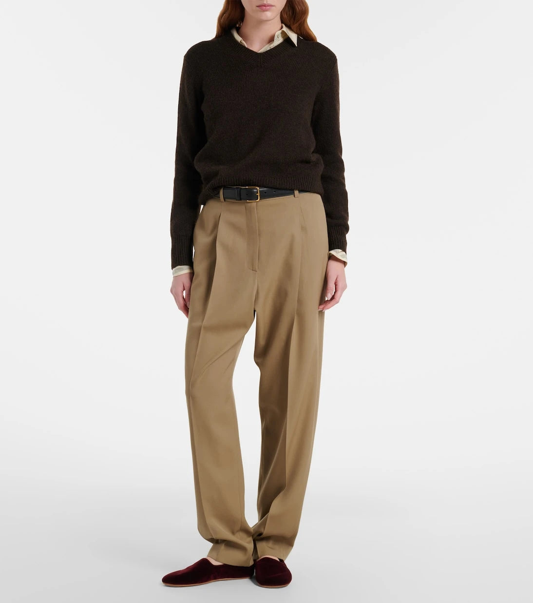 The Row - Ponti velvet slip-on shoes