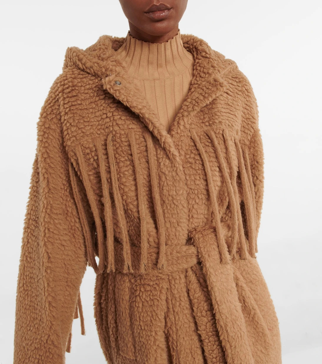 Stella McCartney - Fringed teddy coat