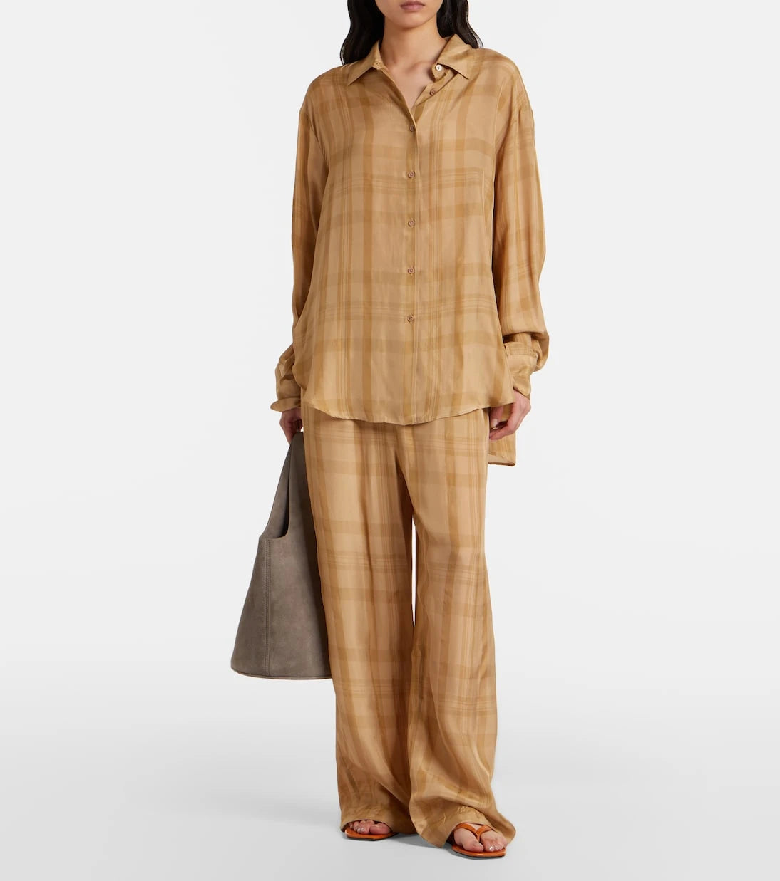 The Frankie Shop - Peri checked twill shirt