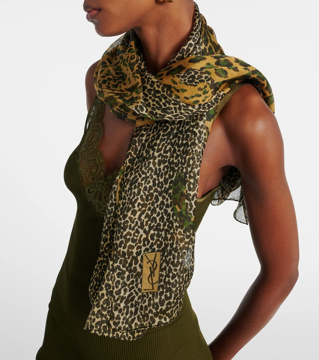 Saint Laurent - Leopard-print silk scarf