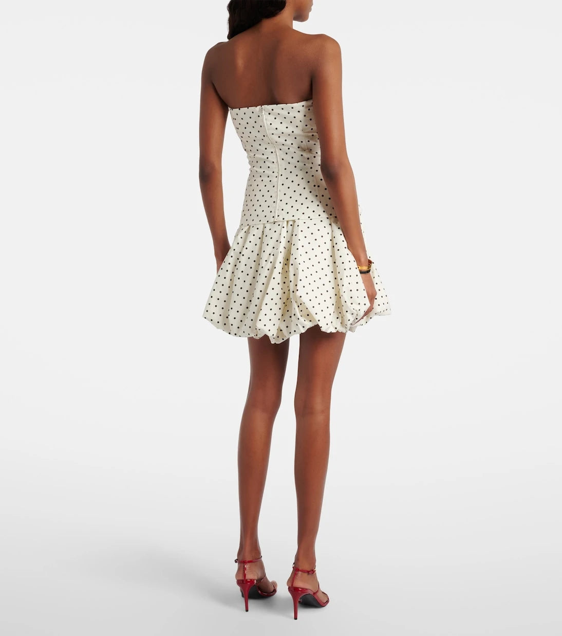 Rotate - Balloon polka-dot poplin miniskirt