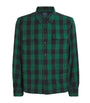 Green Cotton Flannel Check Overshirt