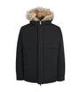 Yves Salomon Black Down Coyote Fur-Trim Waterproof Parka