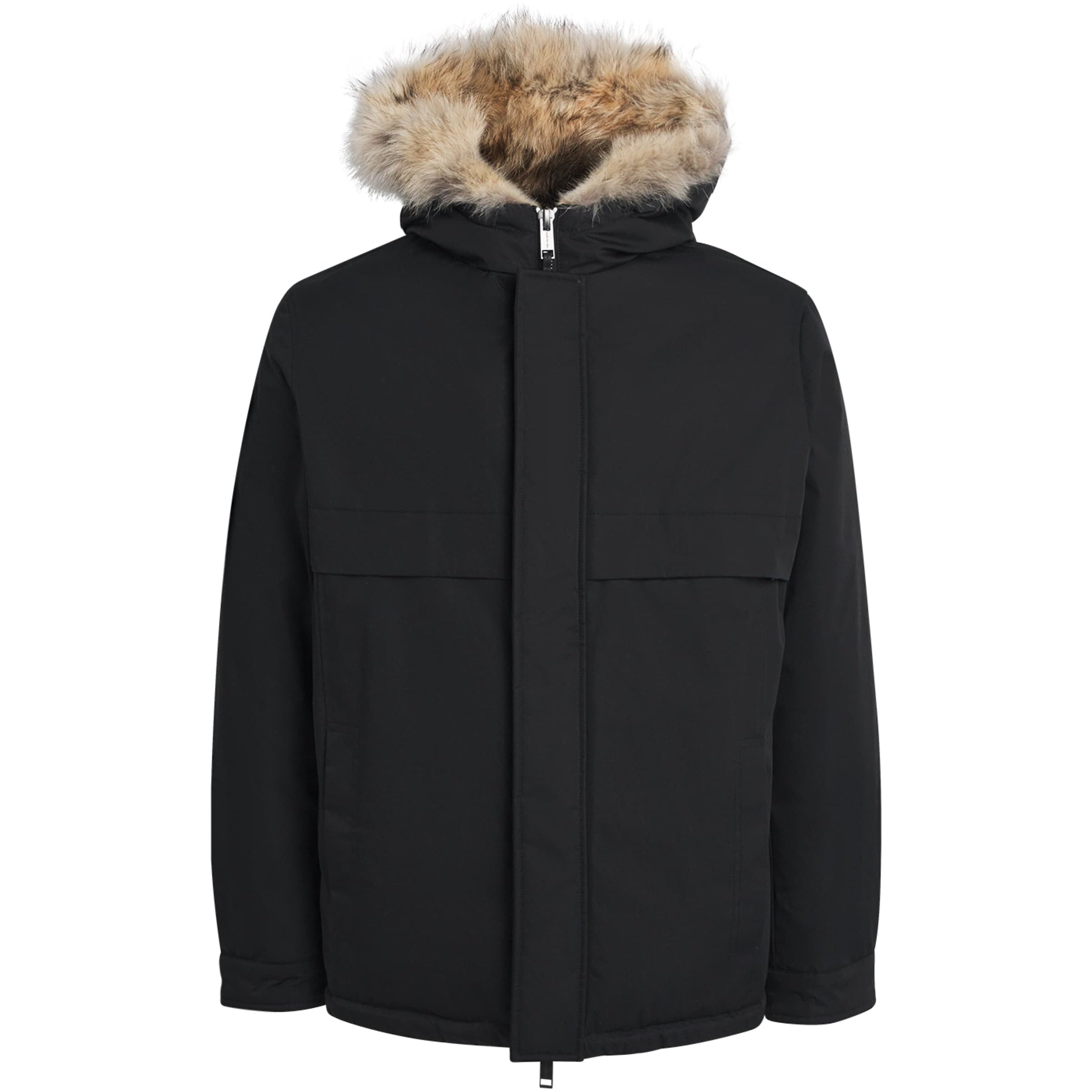 Yves Salomon Black Down Coyote Fur-Trim Waterproof Parka