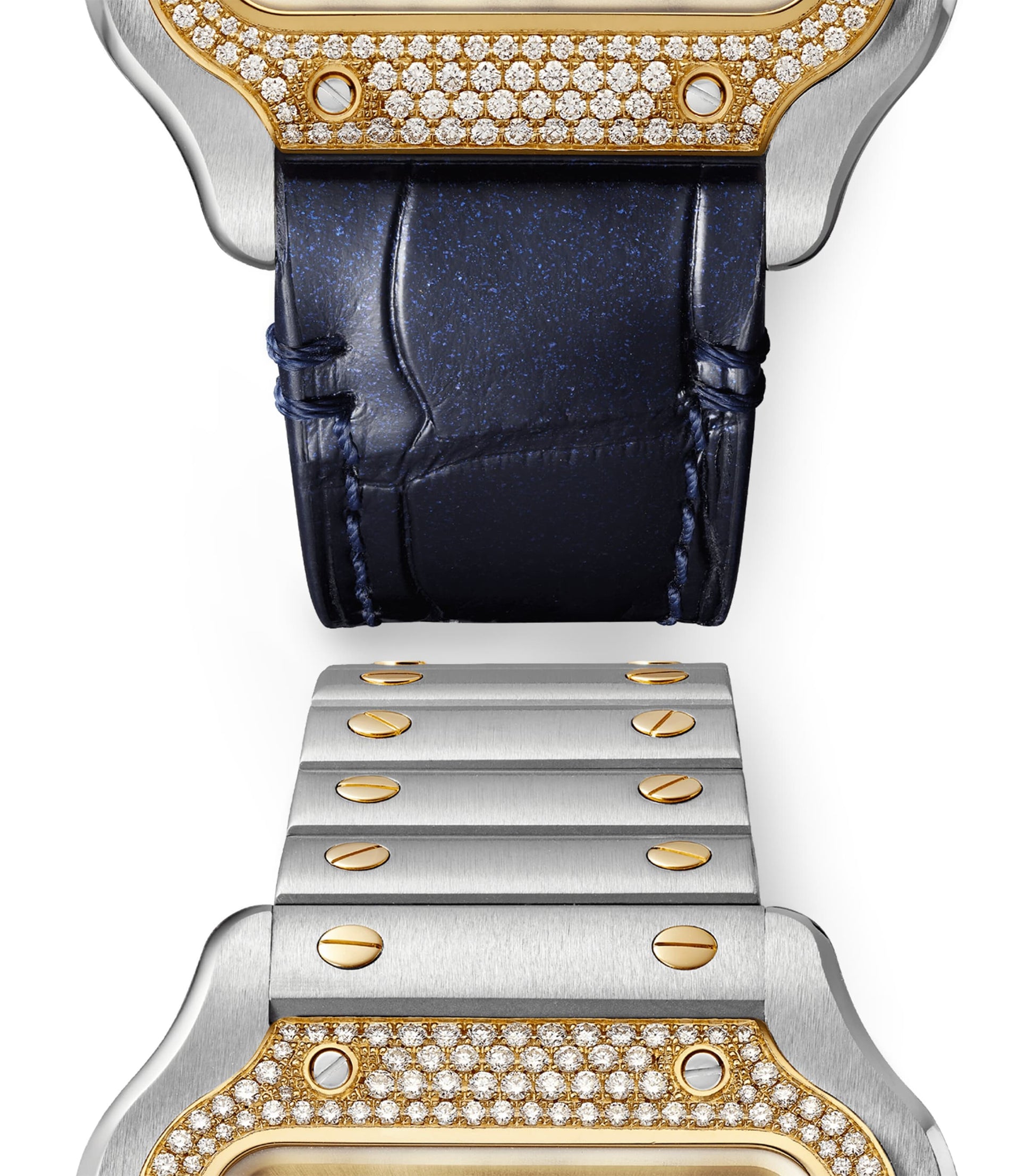Stainless Steel and Diamond Santos de Cartier Watch 41.9mm