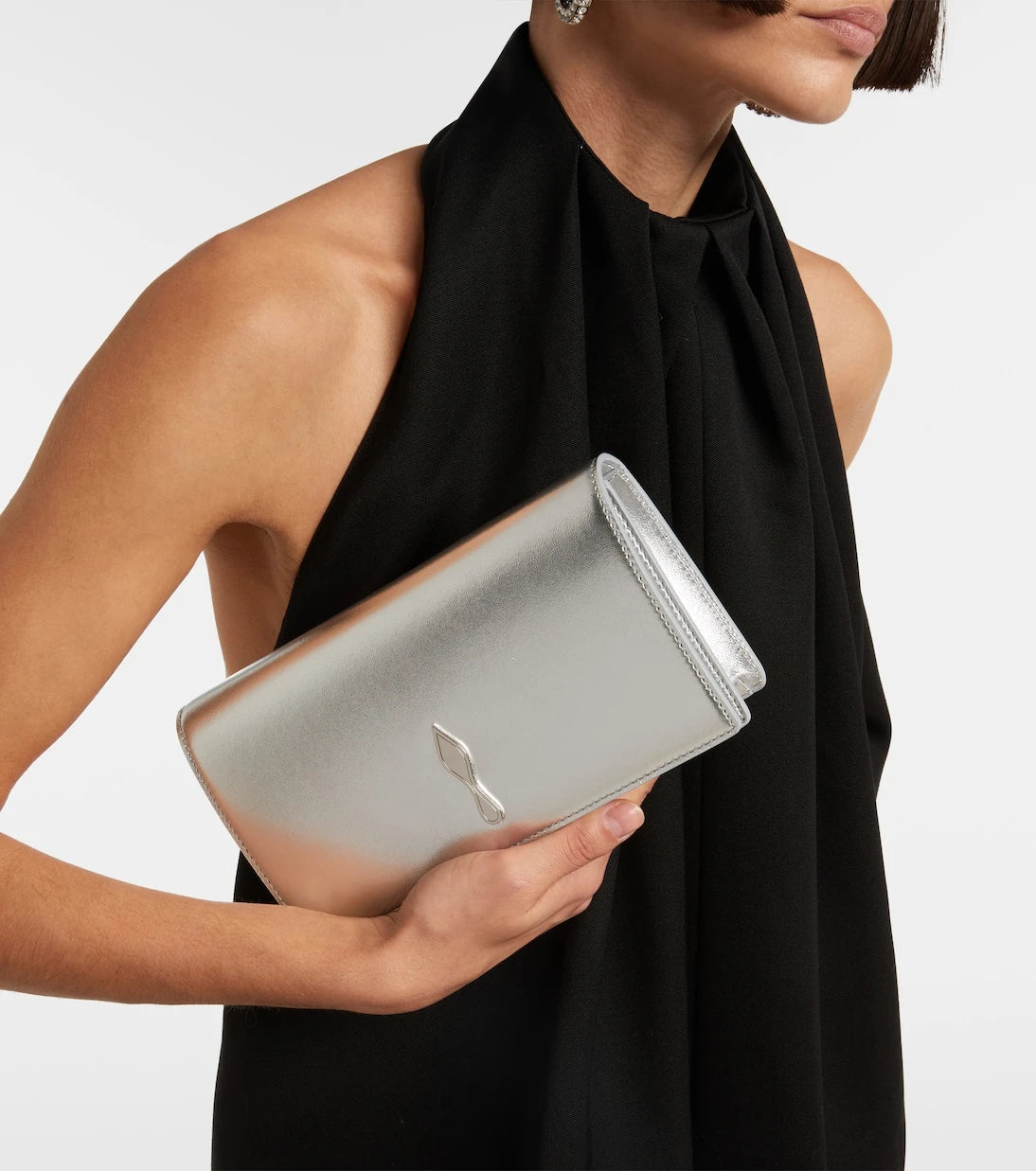 Christian Louboutin - Bettina metallic leather clutch