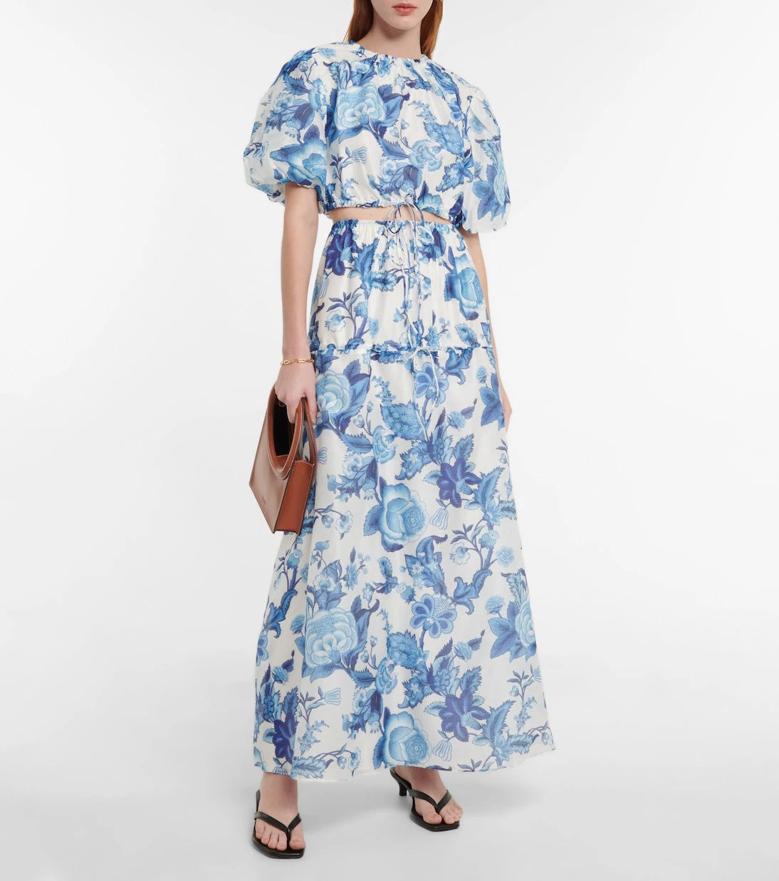 SIR - Floral cotton and silk crop top