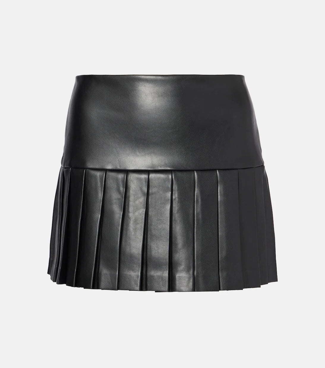 Norma Kamali - Pleated faux leather miniskirt
