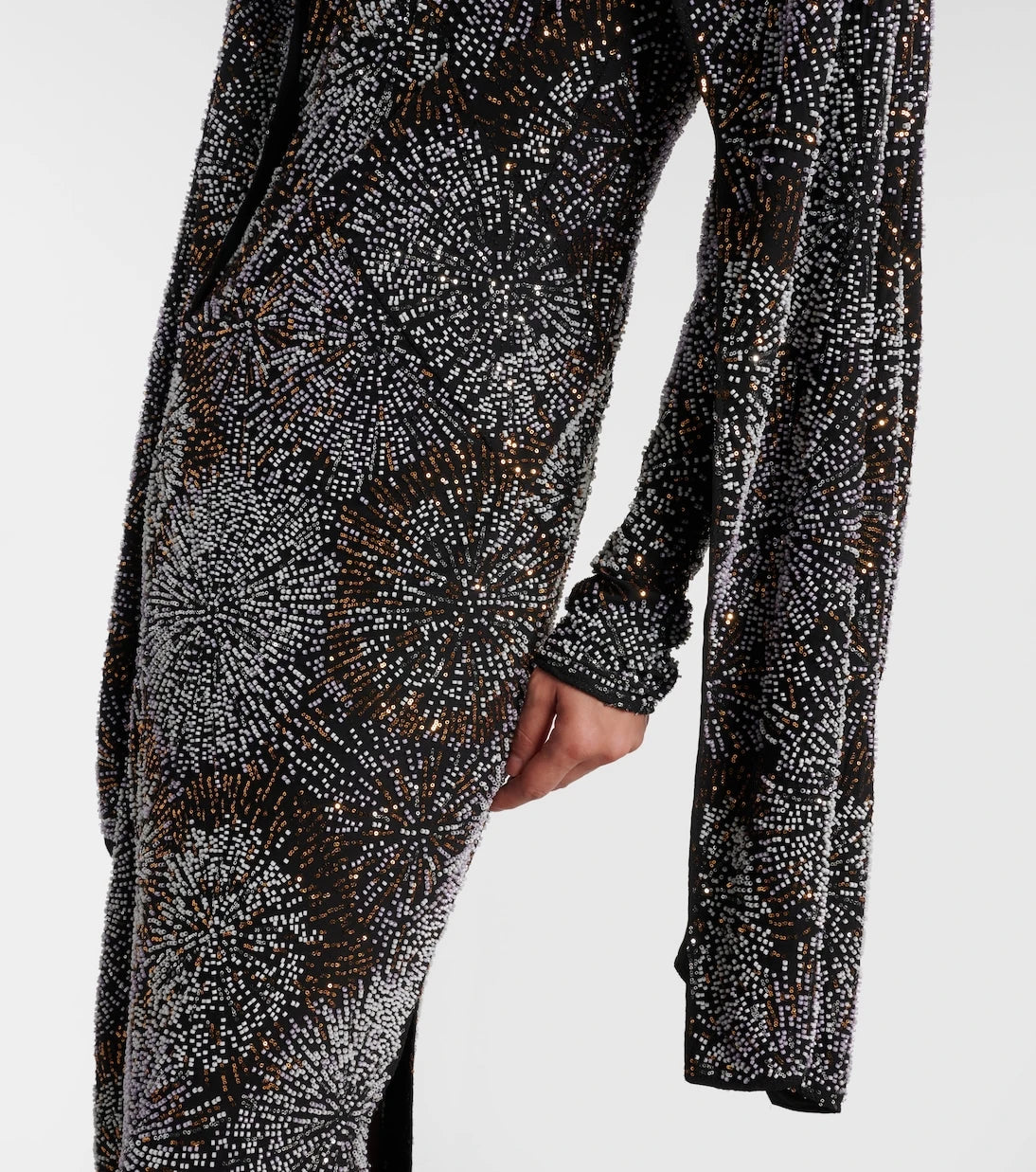 Rabanne - Embellished caped gown
