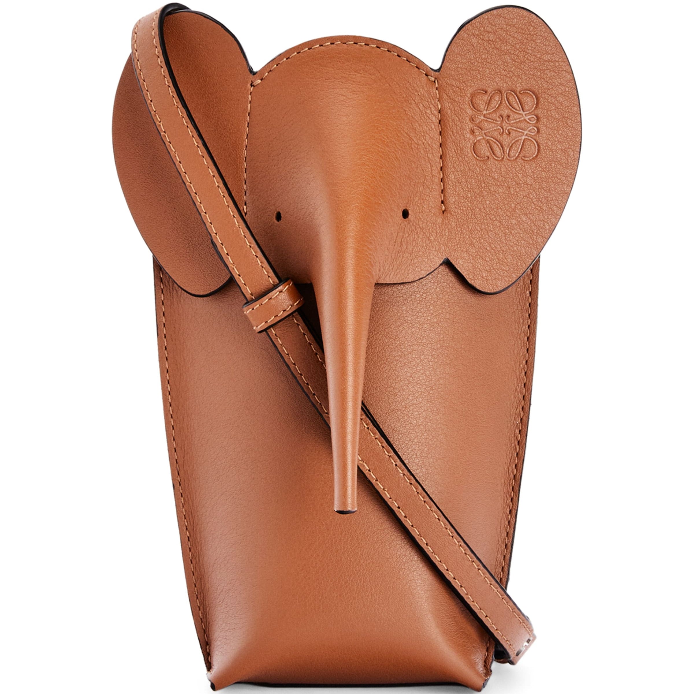 LOEWE Brown Leather Elephant Pocket Bag