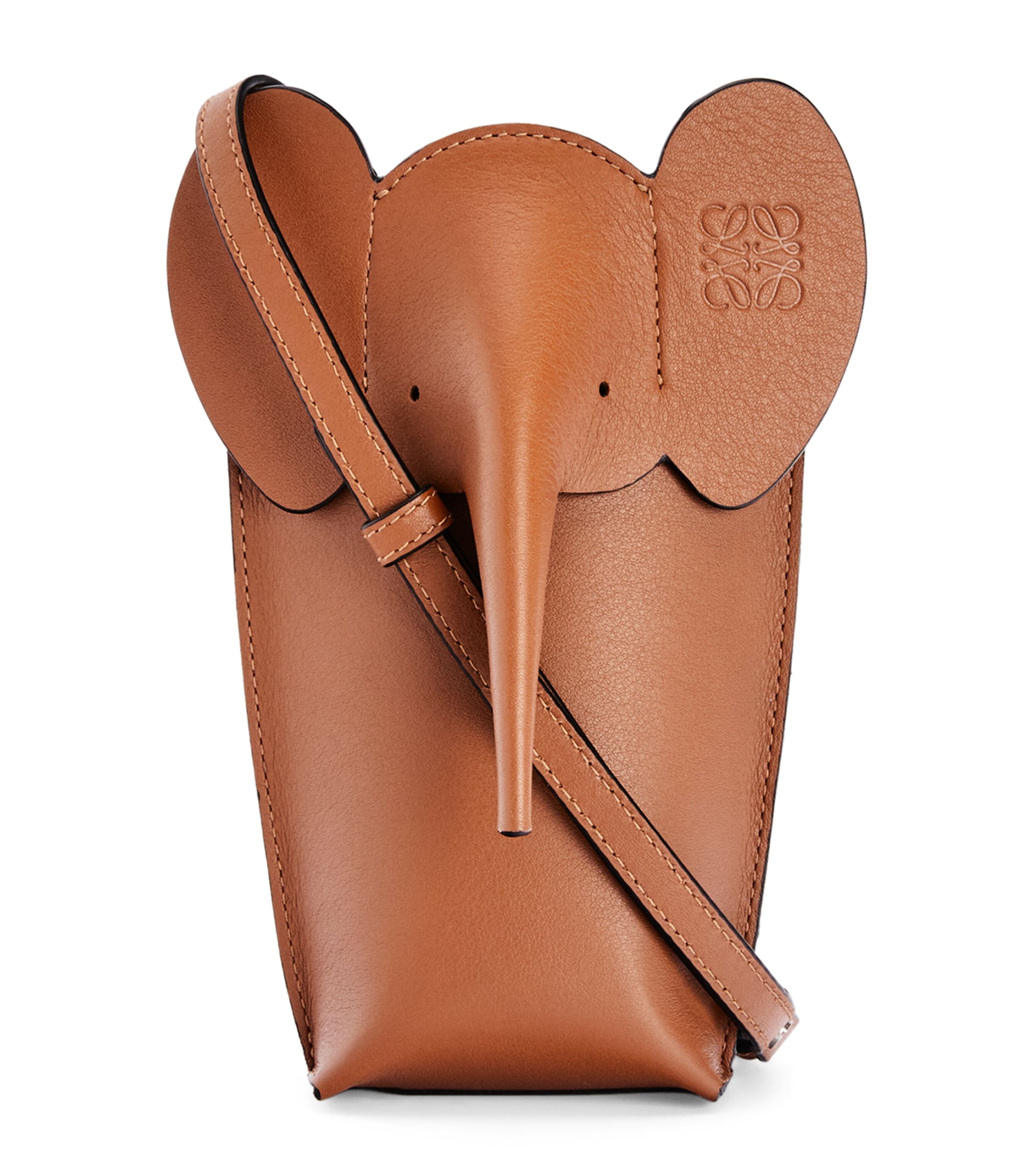 LOEWE Brown Leather Elephant Pocket Bag