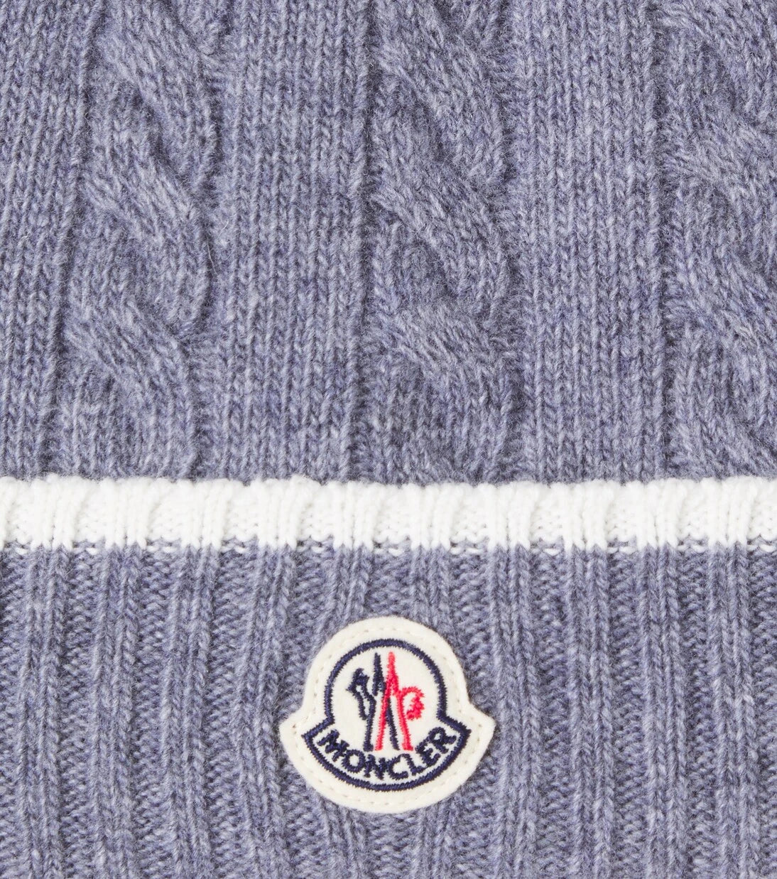 Moncler Enfant - Cable-knit logo virgin wool beanie
